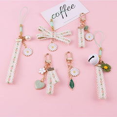 Lace Heart Keychain Tassel Bag Keyring Charm