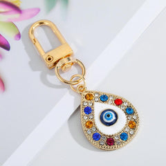 Bling Heart Eye Evil Eye Keychain Key Ring for Bag Car Earphone Case