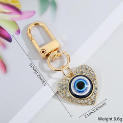Bling Heart Eye Evil Eye Keychain Key Ring for Bag Car Earphone Case