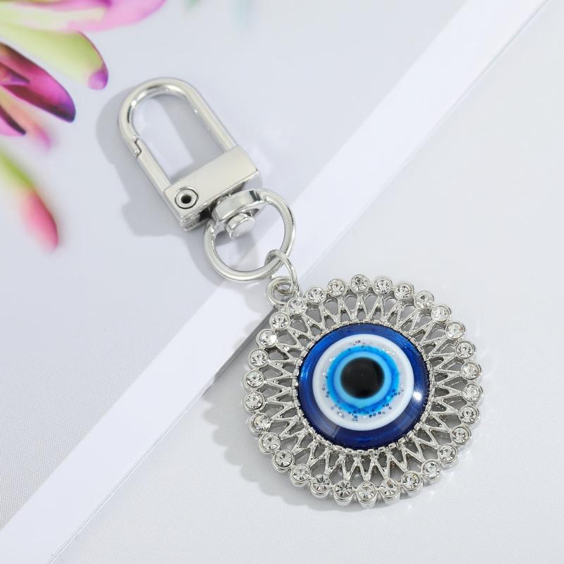 Bling Heart Eye Evil Eye Keychain Key Ring for Bag Car Earphone Case