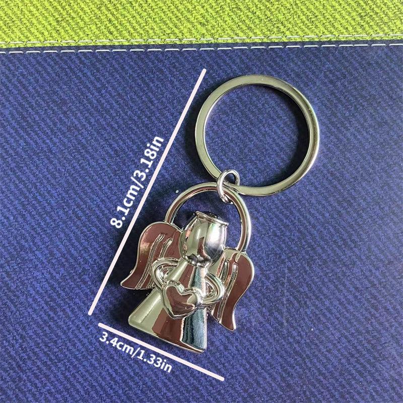 Angel & Heart Keychain Metal Key Ring Purse Charm Gift