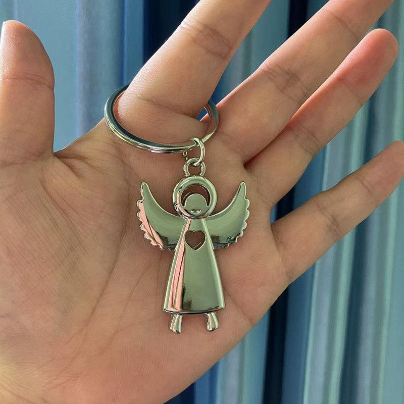 Angel & Heart Keychain Metal Key Ring Purse Charm Gift