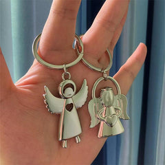 Angel & Heart Keychain Metal Key Ring Purse Charm Gift