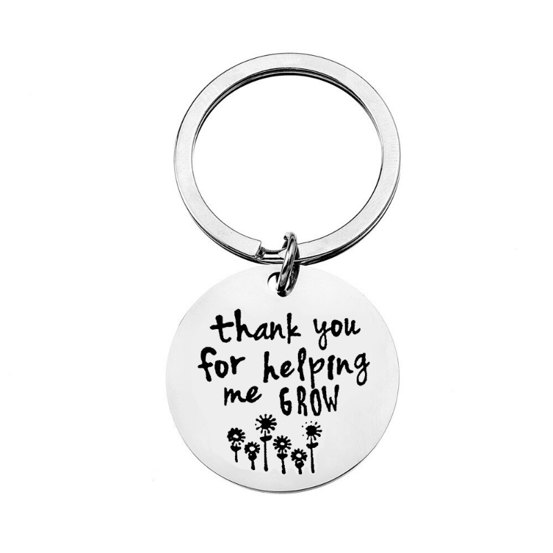 Teacher's Gift Keychain Thank You For Helping Grow Keyring Jewelry Gift