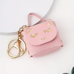 Cat Handbag PU Leather Keychain Car Pendant Keyring