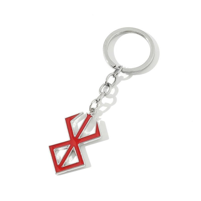 Berserk Rune Charm Keychain Guts Pendant Blood Red Anime Cosplay Prop Jewelry