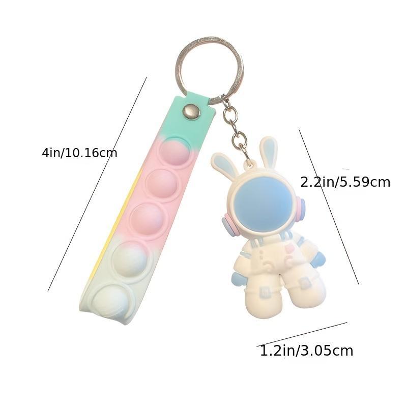 Multicolor 3D Space Rabbit Bunny Keychain Creative Keyring Pendant
