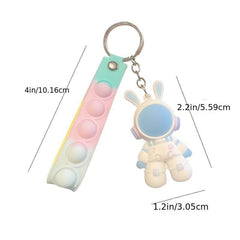 Multicolor 3D Space Rabbit Bunny Keychain Creative Keyring Pendant