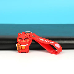 Lucky Cat Keychain Pendants Soft Charms Key Ring For Handbag Backpack Phone DIY