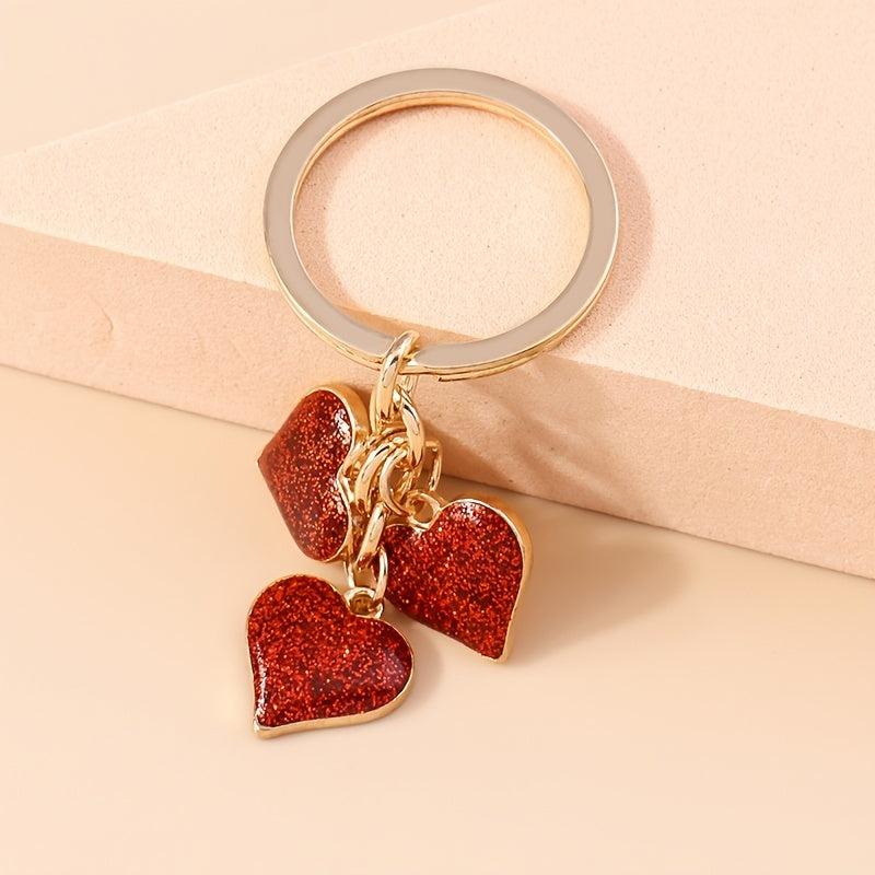 Enamel Alloy Heart Key Rings Chains For Women Girls Christmas Gift