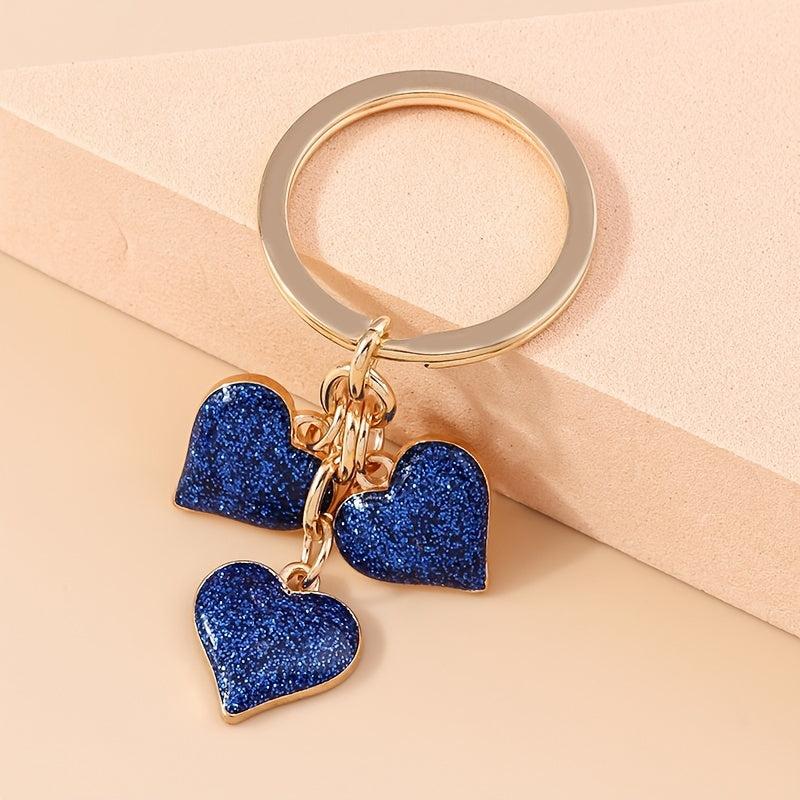 Enamel Alloy Heart Key Rings Chains For Women Girls Christmas Gift