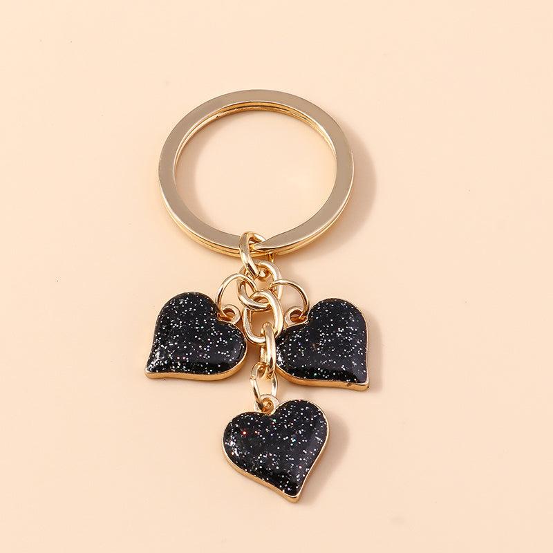 Enamel Alloy Heart Key Rings Chains For Women Girls Christmas Gift