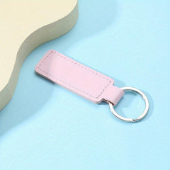 Solid PU Leather Macaroon Keychain Charm Gift