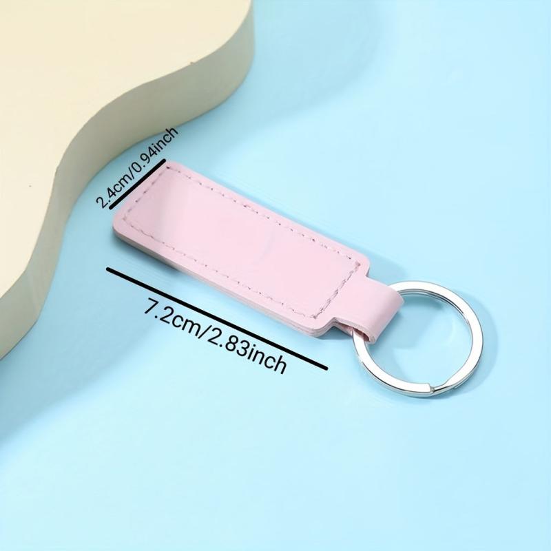Solid PU Leather Macaroon Keychain Charm Gift