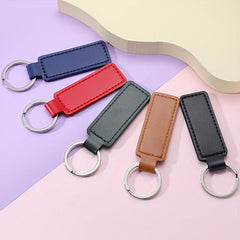 Solid PU Leather Macaroon Keychain Charm Gift