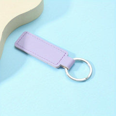 Solid PU Leather Macaroon Keychain Charm Gift