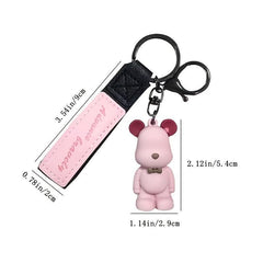 Bow Tie Bear Key Chain Pendant Unisex Bear Doll Backpack Pendant
