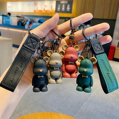 Bow Tie Bear Key Chain Pendant Unisex Bear Doll Backpack Pendant