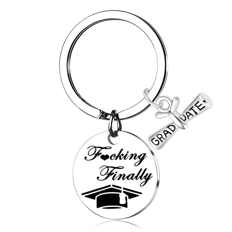 Funny Graduation Keychain For Men College High School Student Boys Present