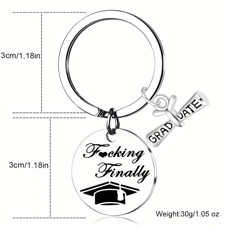 Funny Graduation Keychain For Men College High School Student Boys Present
