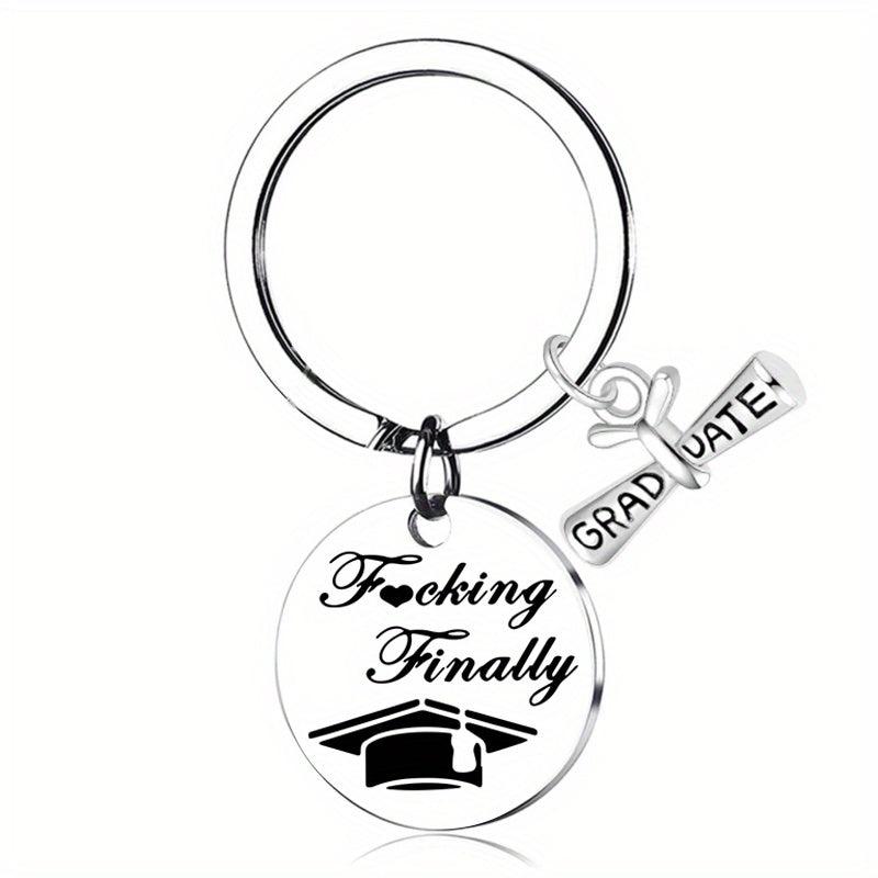 Funny Graduation Keychain For Men College High School Student Boys Present
