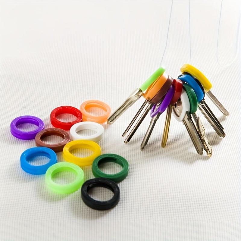 10pcs Silicone Elastic Key Caps Set Easy Identifying Door Keyrings