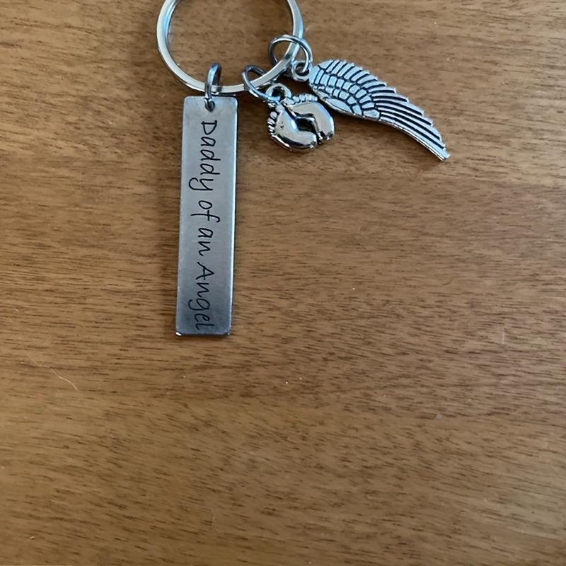 Memorial Keychain Gift for Loss - Angel Keychain for Daddy, Father, Mother