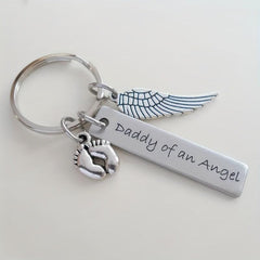 Memorial Keychain Gift for Loss - Angel Keychain for Daddy, Father, Mother