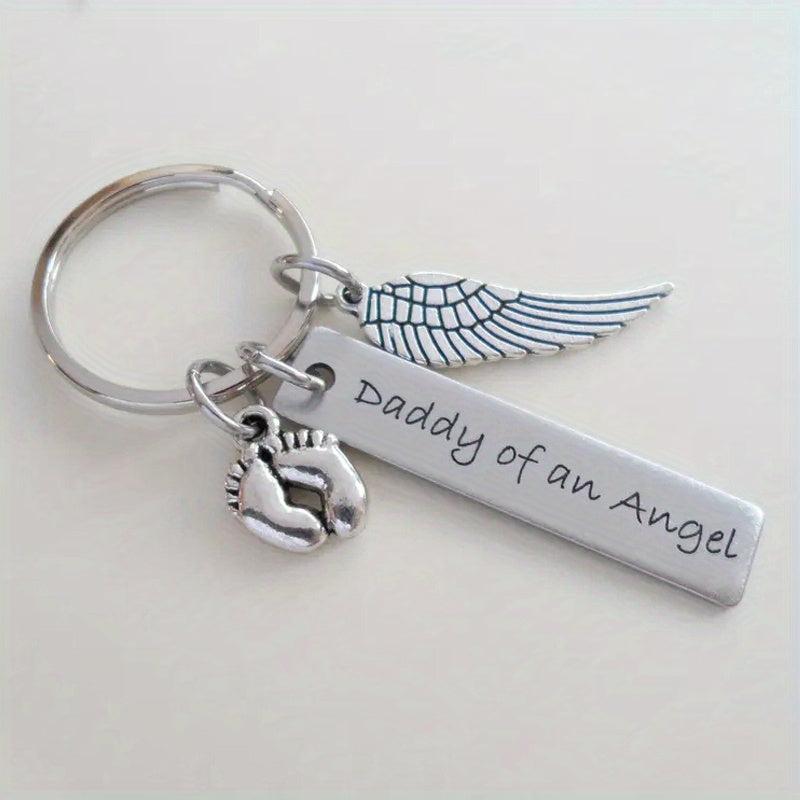 Memorial Keychain Gift for Loss - Angel Keychain for Daddy, Father, Mother