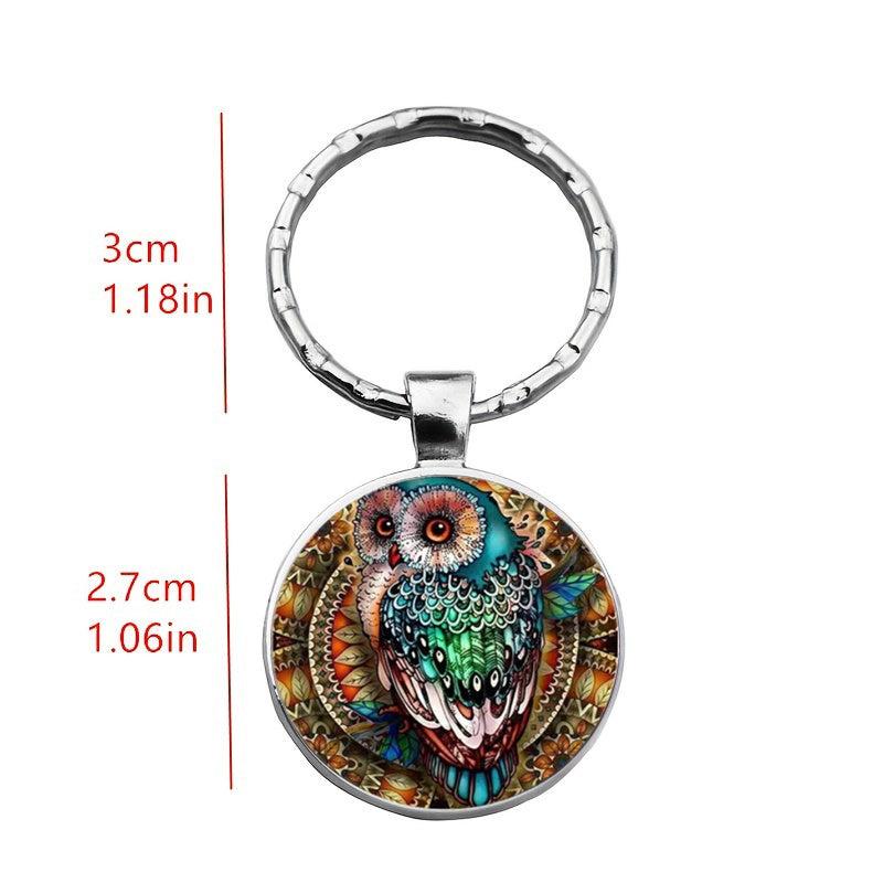 Fashionable Owl Time Gemstone Keychain