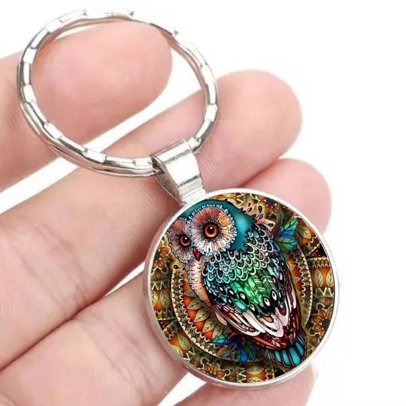 Fashionable Owl Time Gemstone Keychain