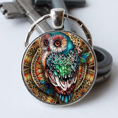 Fashionable Owl Time Gemstone Keychain