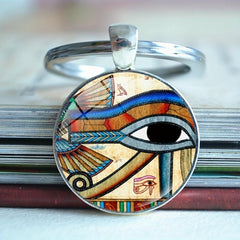 Egyptian Eye of Horus Time Gemstone Keychain