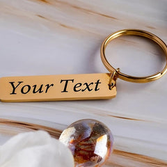 Personalized Stainless Steel Love Key Chain Engraved Name Tag