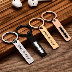Personalized Stainless Steel Love Key Chain Engraved Name Tag