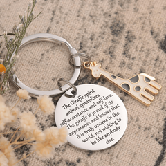 Cartoon Giraffe Keychain Stainless Steel Key Chain Christmas Gift