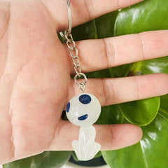 Ghost Shape Pendant Luminous Keychain Tree Elf Glowing Alien Anime Key Ring