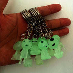 Ghost Shape Pendant Luminous Keychain Tree Elf Glowing Alien Anime Key Ring