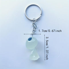 Ghost Shape Pendant Luminous Keychain Tree Elf Glowing Alien Anime Key Ring