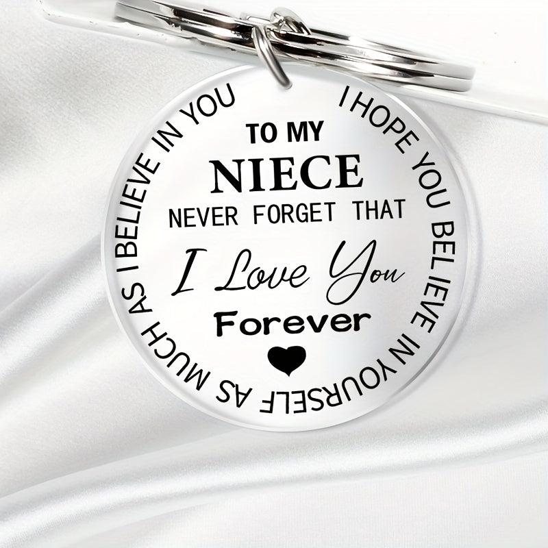 Believe Engraved Keychain for Niece - Graduation Gift - Handbag Accessory