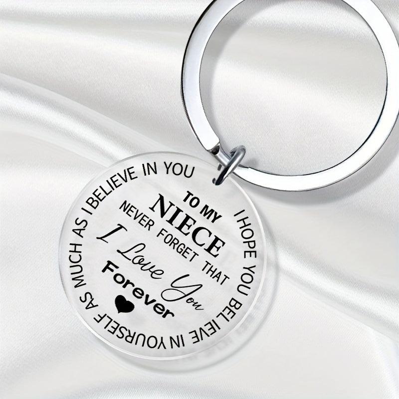 Believe Engraved Keychain for Niece - Graduation Gift - Handbag Accessory
