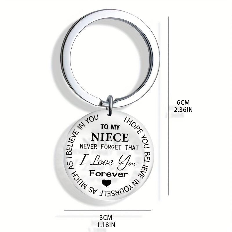 Believe Engraved Keychain for Niece - Graduation Gift - Handbag Accessory