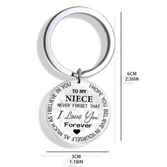 Believe Engraved Keychain for Niece - Graduation Gift - Handbag Accessory