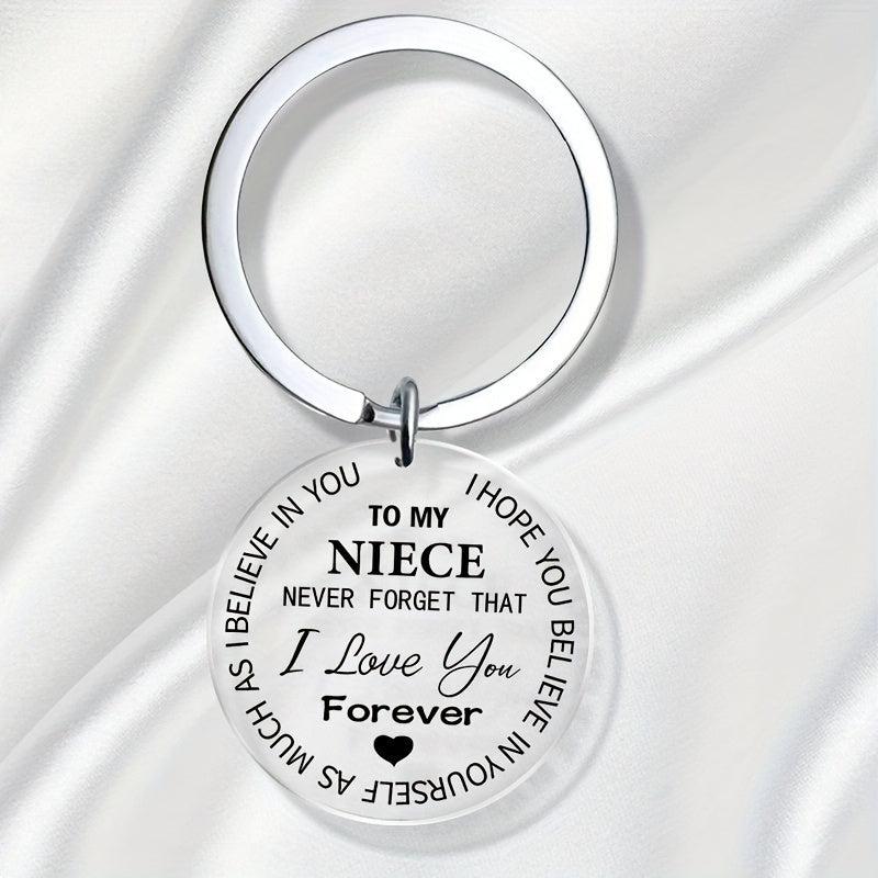 Believe Engraved Keychain for Niece - Graduation Gift - Handbag Accessory