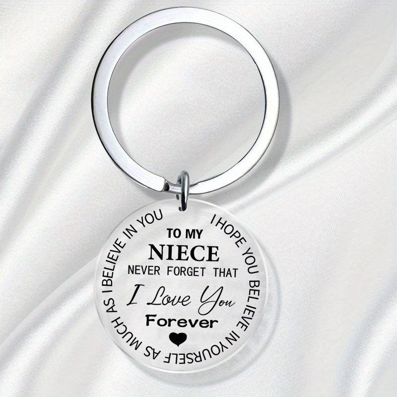 Believe Engraved Keychain for Niece - Graduation Gift - Handbag Accessory