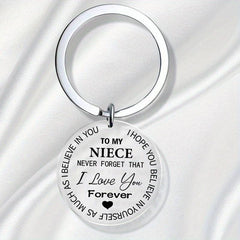 Believe Engraved Keychain for Niece - Graduation Gift - Handbag Accessory