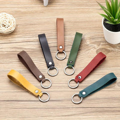 Car Keychain Men's Leather Case Small Gift Faux Leather Hanging Buckle