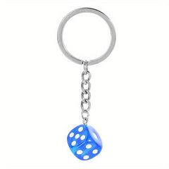 Colorful Resin Dice Keychain Men Women Key Holder Car Keyring Charm Bag Pendants