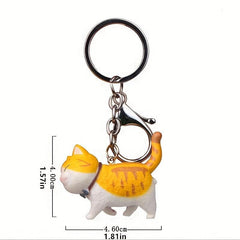 Cat Shaped Keychain Metal Anime Keyrings for Couple Handbags