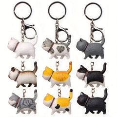 Cat Shaped Keychain Metal Anime Keyrings for Couple Handbags